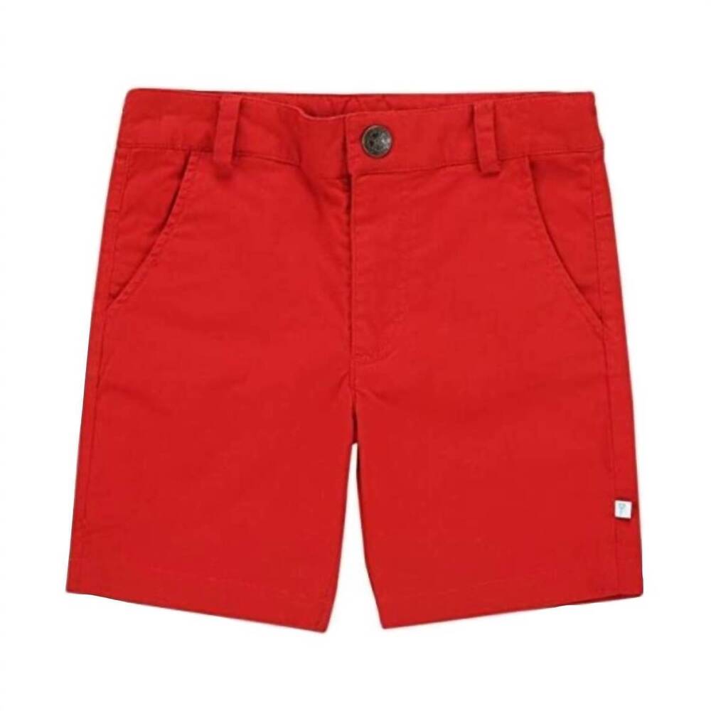 NEW FORE AXEL & HUDSON boy's linen shorts in red